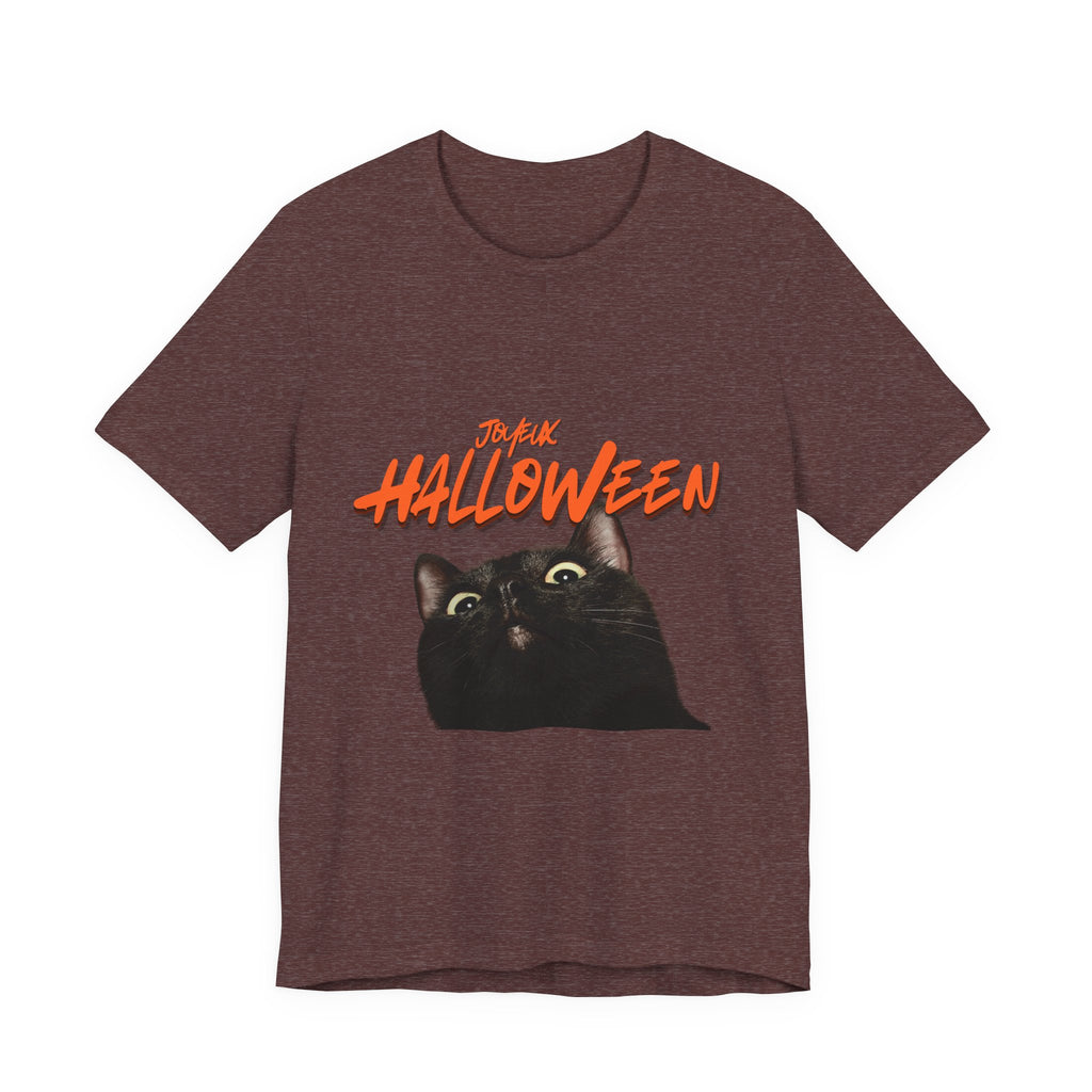 Scared Black Cat Halloween T-Shirt