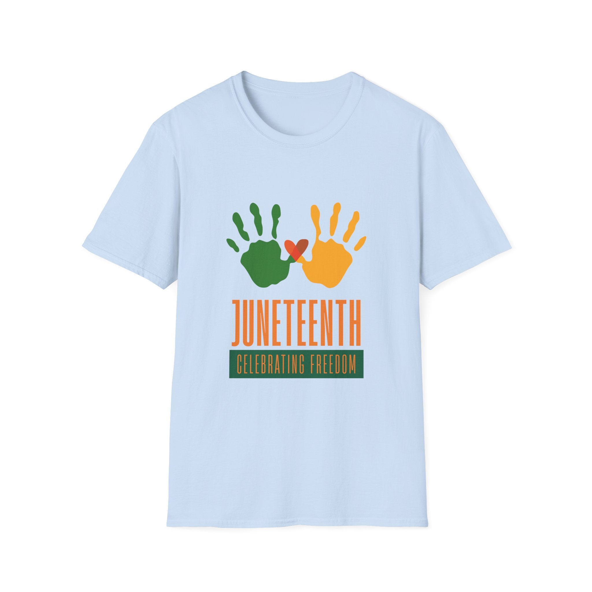 Juneteenth Poster T-Shirt — Green Orange White Modern Design