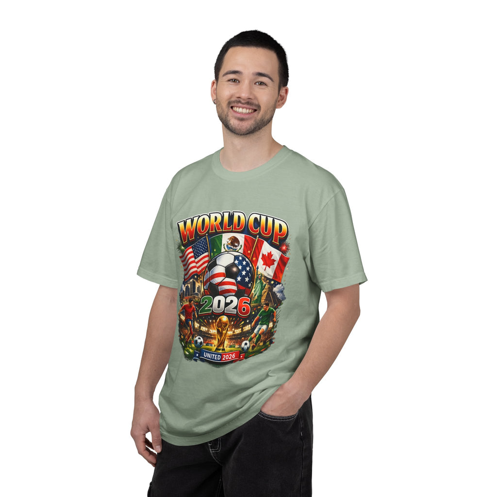 World Cup 2026 Fan T-Shirt — USA, Canada & Mexico Flags Soccer Tee
