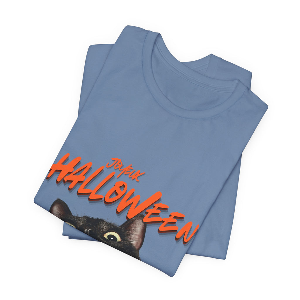 Scared Black Cat Halloween T-Shirt
