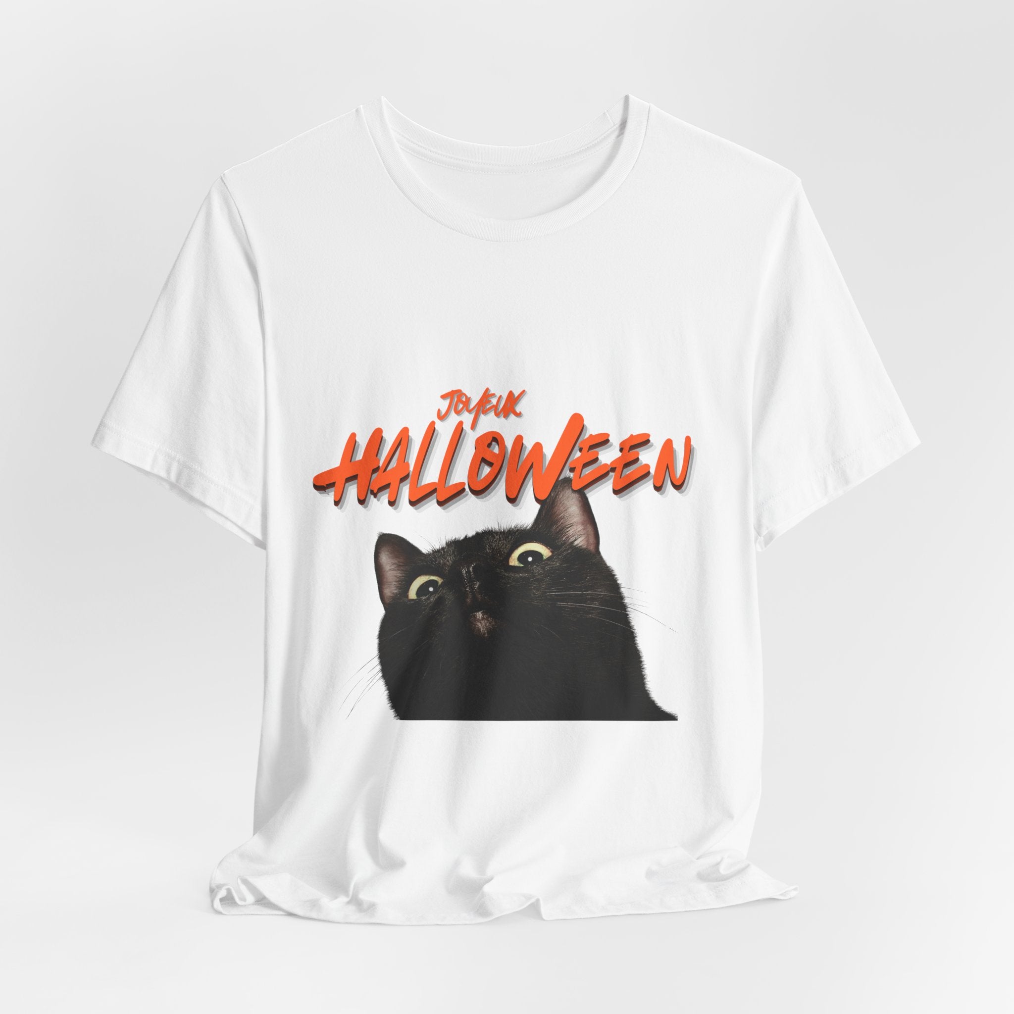 Scared Black Cat Halloween T-Shirt