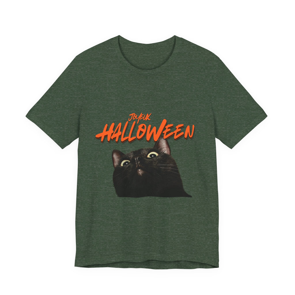 Scared Black Cat Halloween T-Shirt