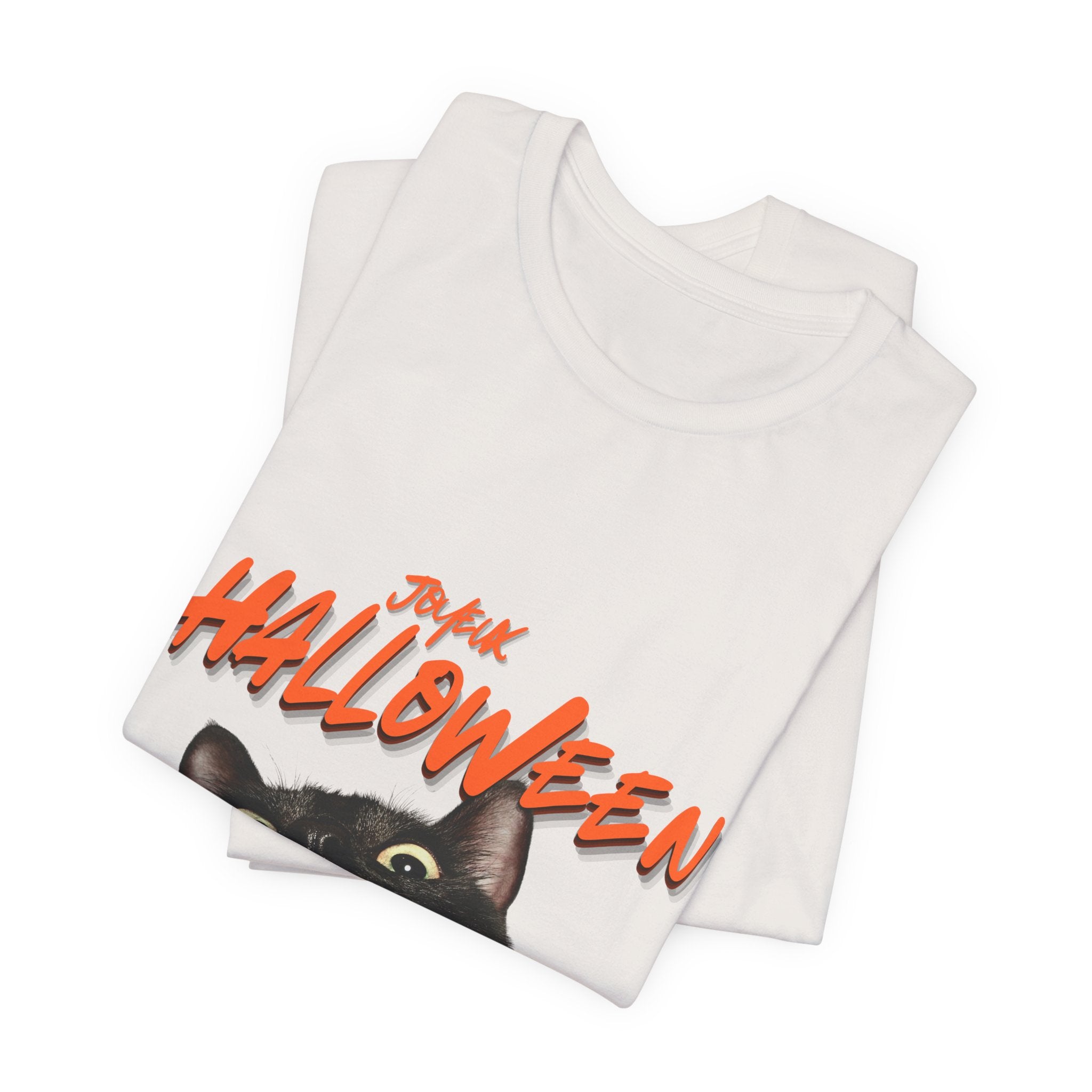 Scared Black Cat Halloween T-Shirt