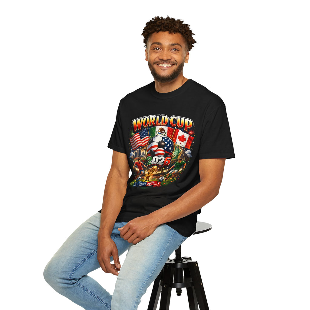World Cup 2026 Fan T-Shirt — USA, Canada & Mexico Flags Soccer Tee