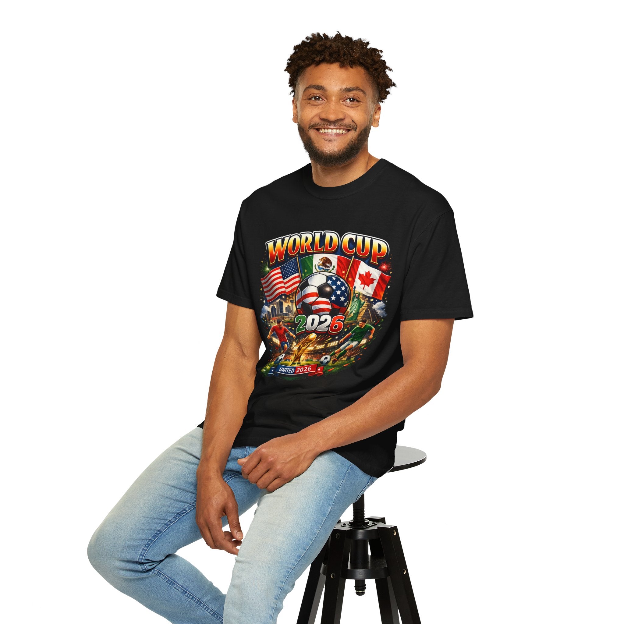 World Cup 2026 Fan T-Shirt — USA, Canada & Mexico Flags Soccer Tee