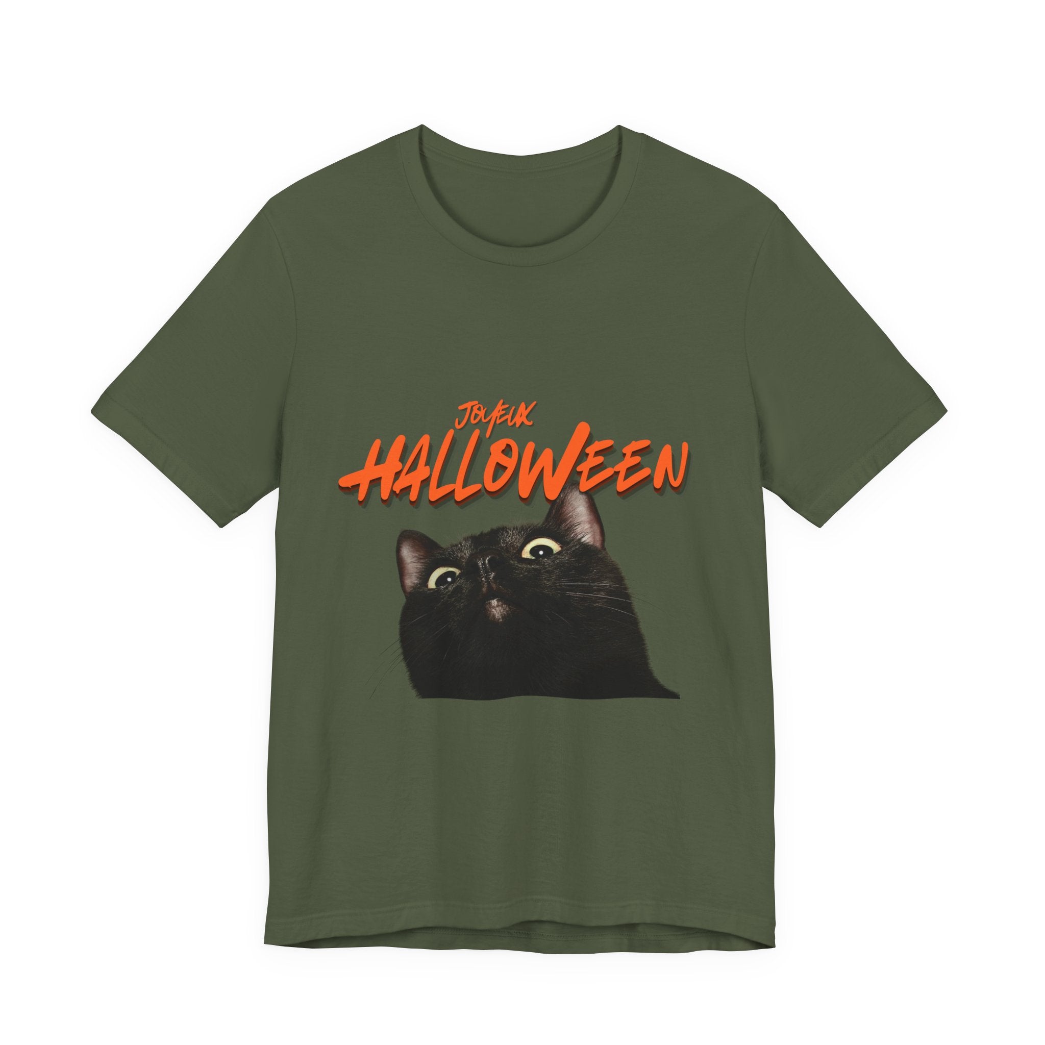 Scared Black Cat Halloween T-Shirt