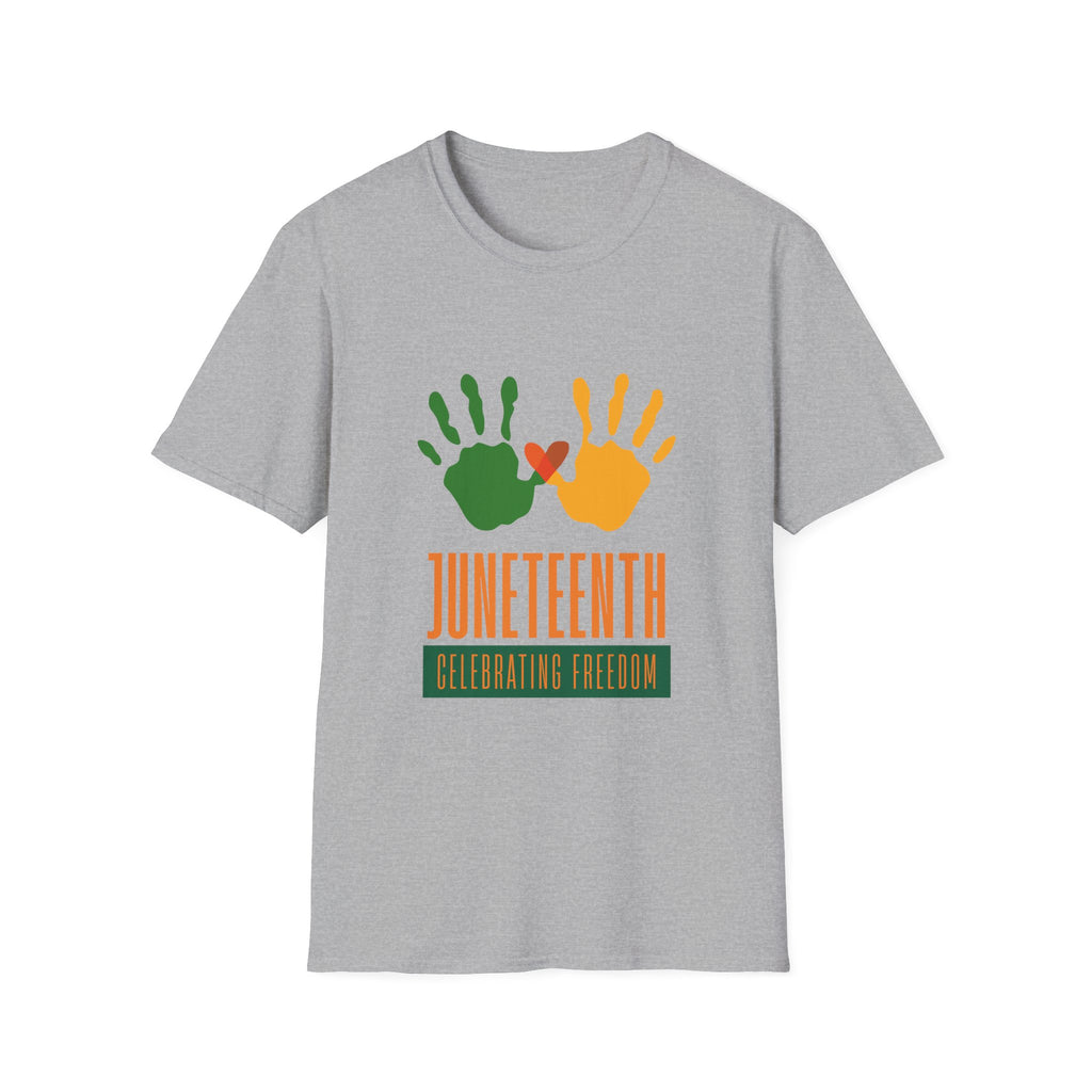 Juneteenth Poster T-Shirt — Green Orange White Modern Design