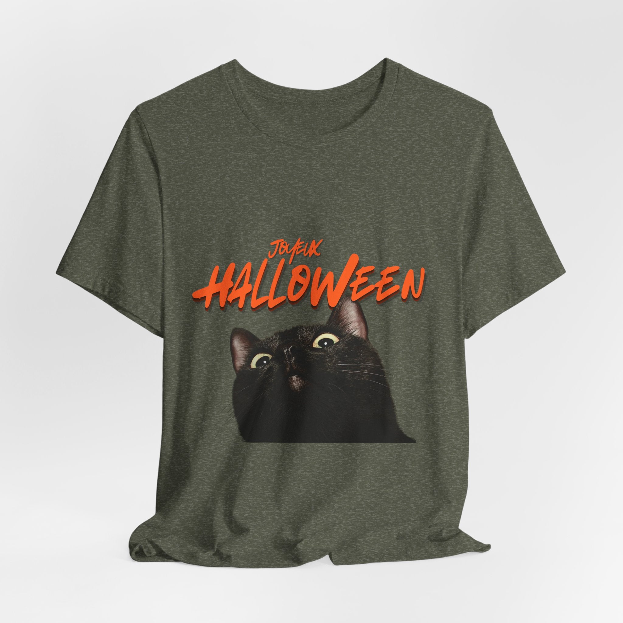 Scared Black Cat Halloween T-Shirt