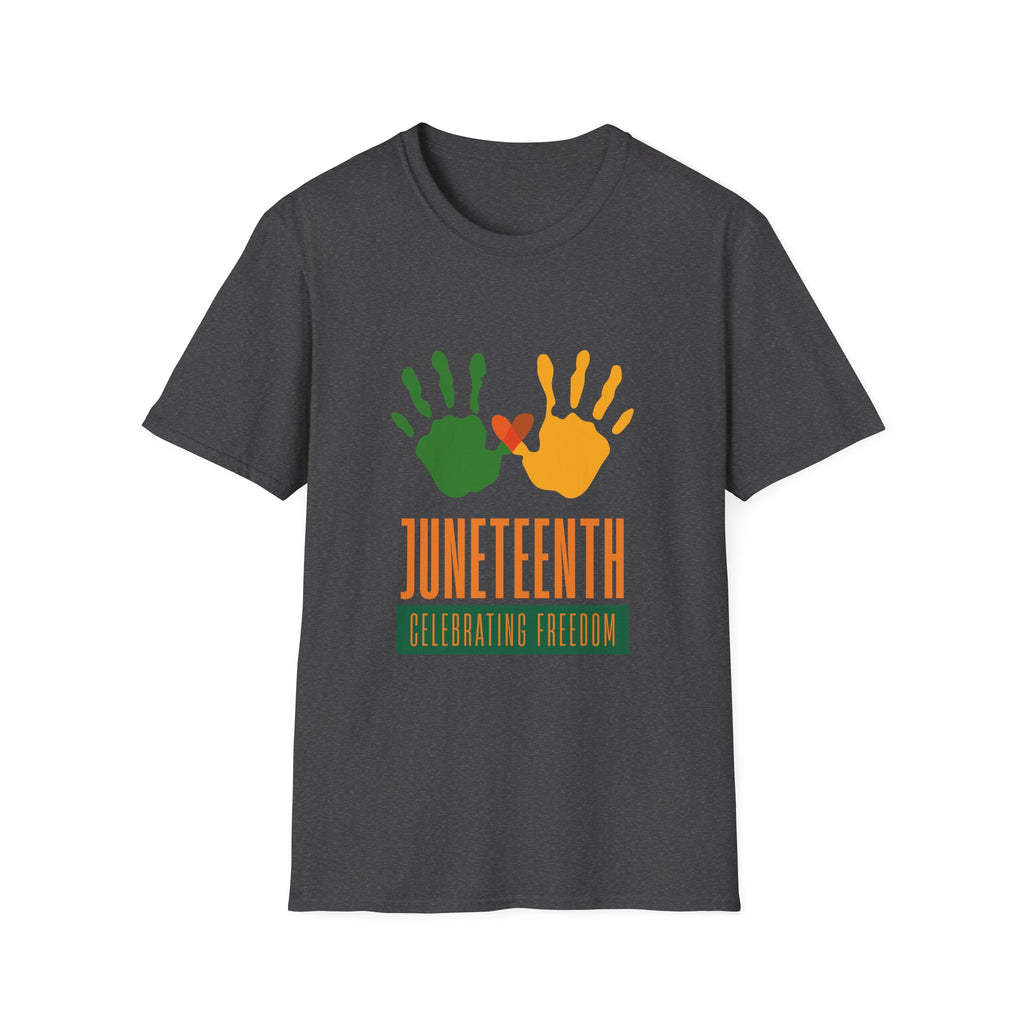 Juneteenth Poster T-Shirt — Green Orange White Modern Design