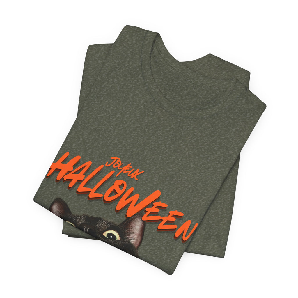 Scared Black Cat Halloween T-Shirt