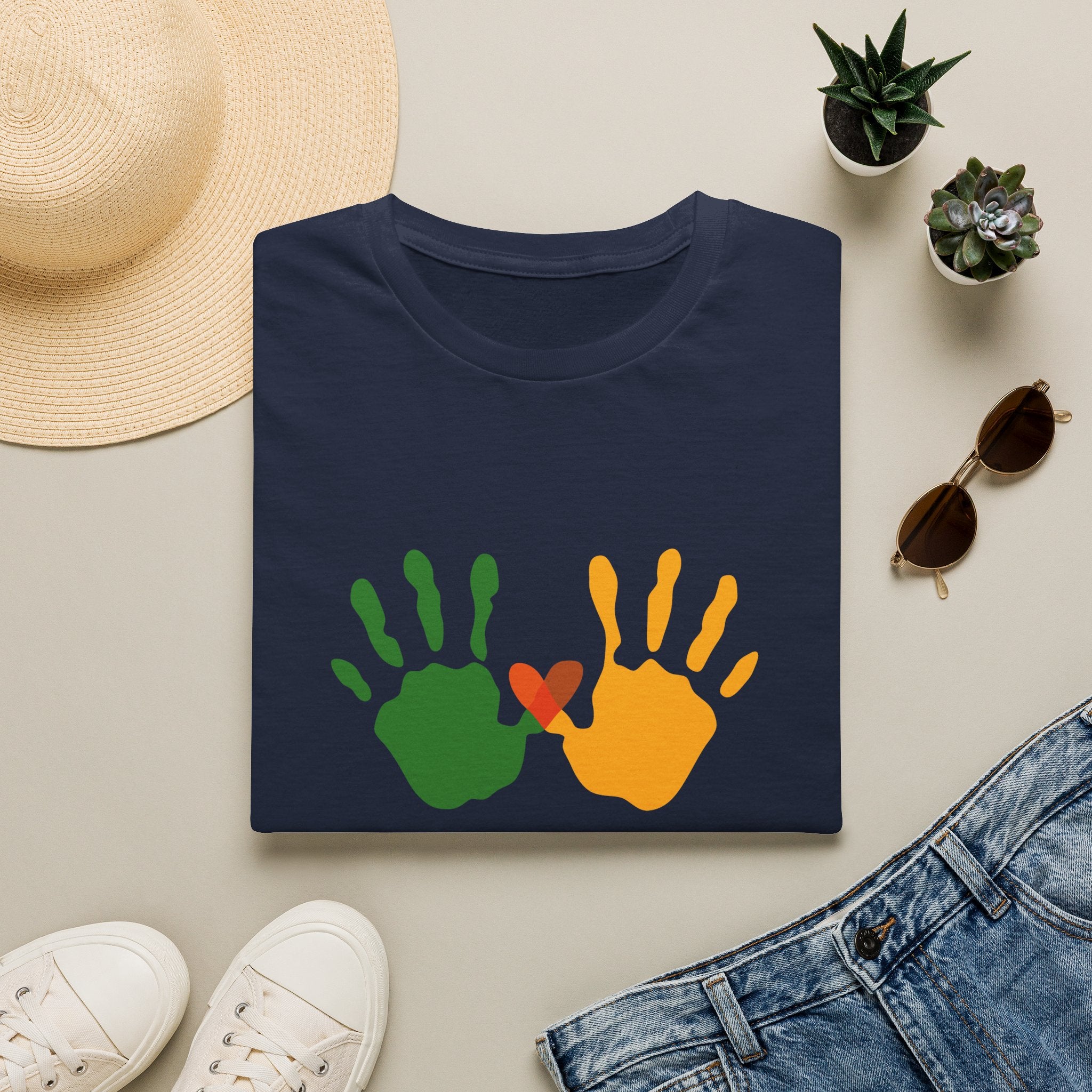 Juneteenth Poster T-Shirt — Green Orange White Modern Design