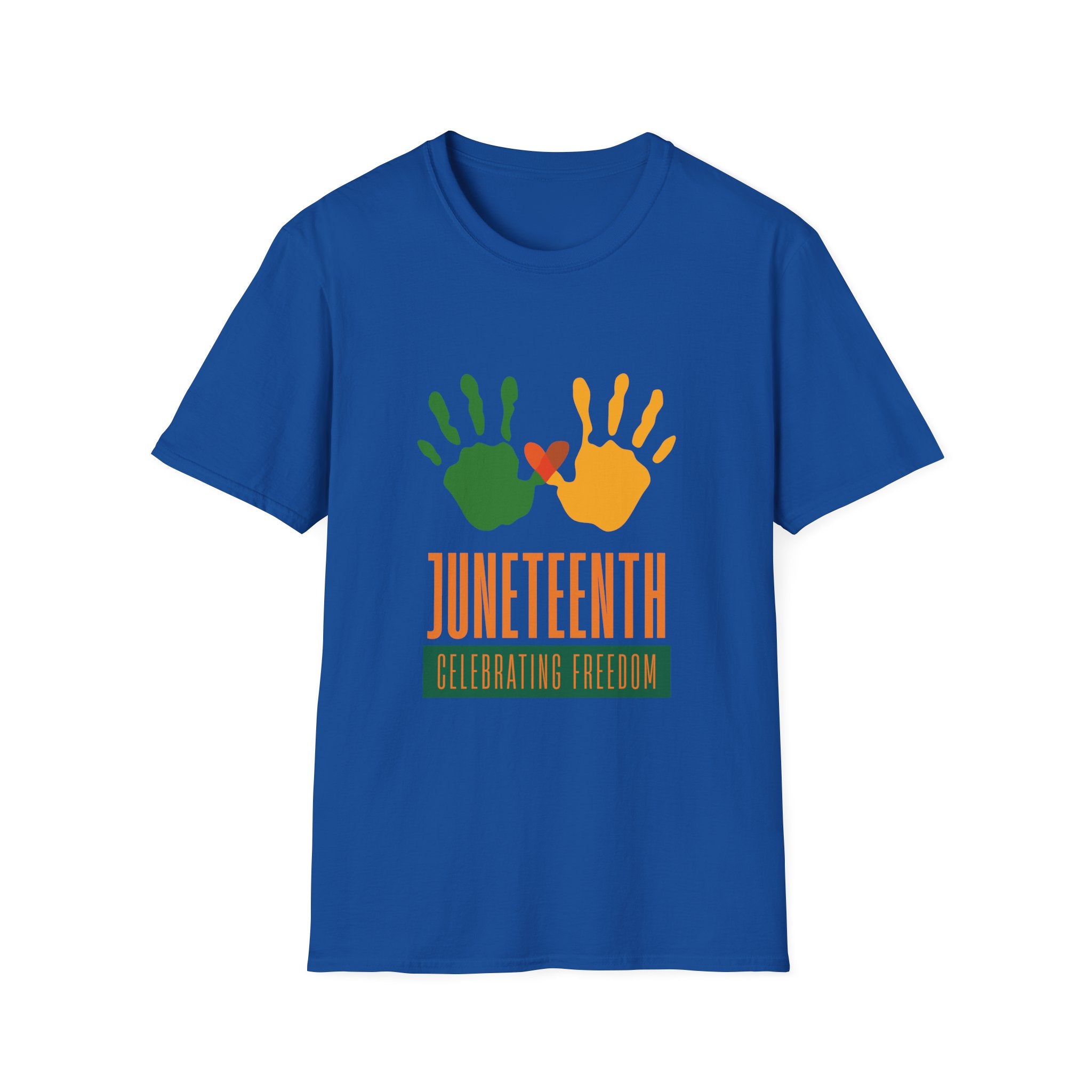Juneteenth Poster T-Shirt — Green Orange White Modern Design