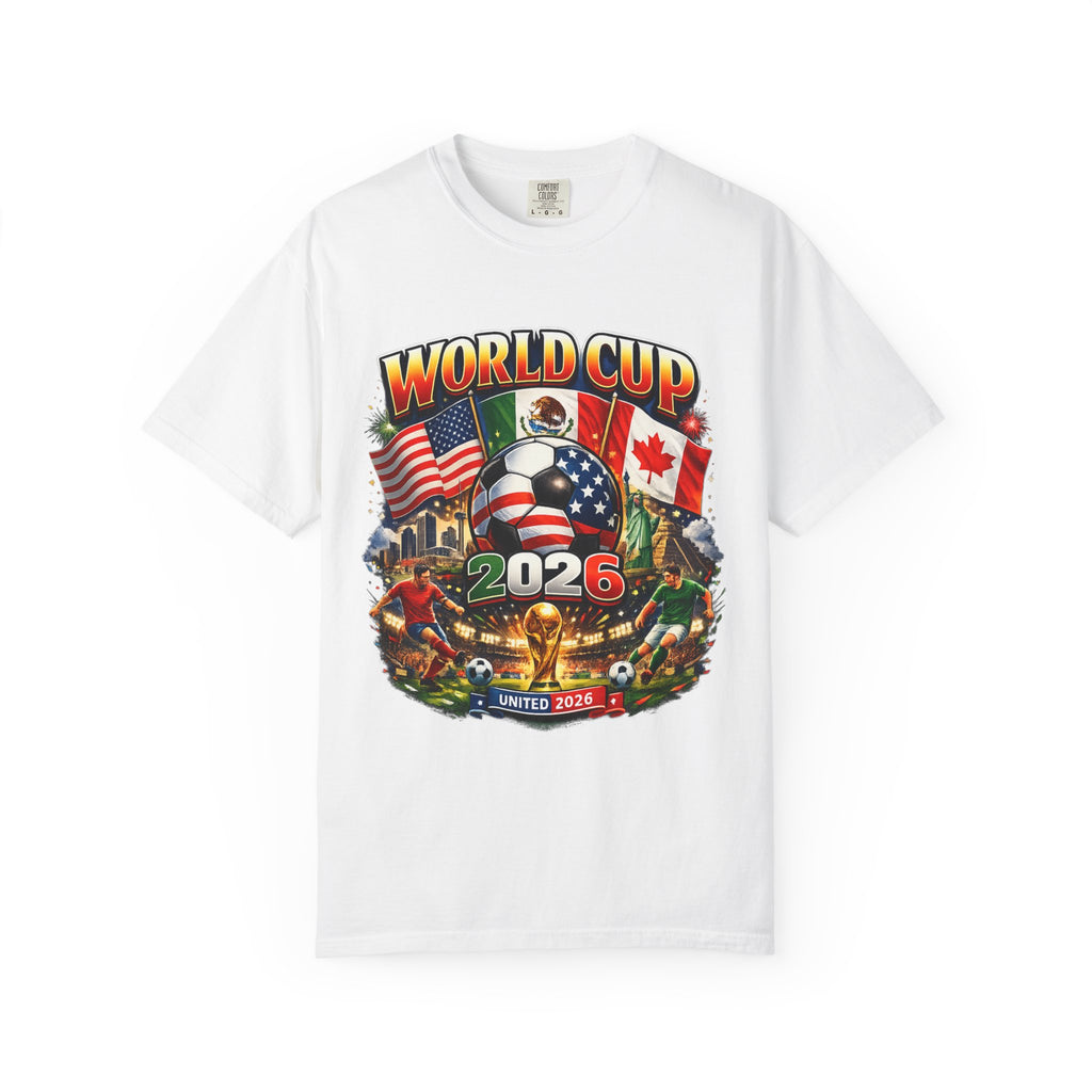 World Cup 2026 Fan T-Shirt — USA, Canada & Mexico Flags Soccer Tee