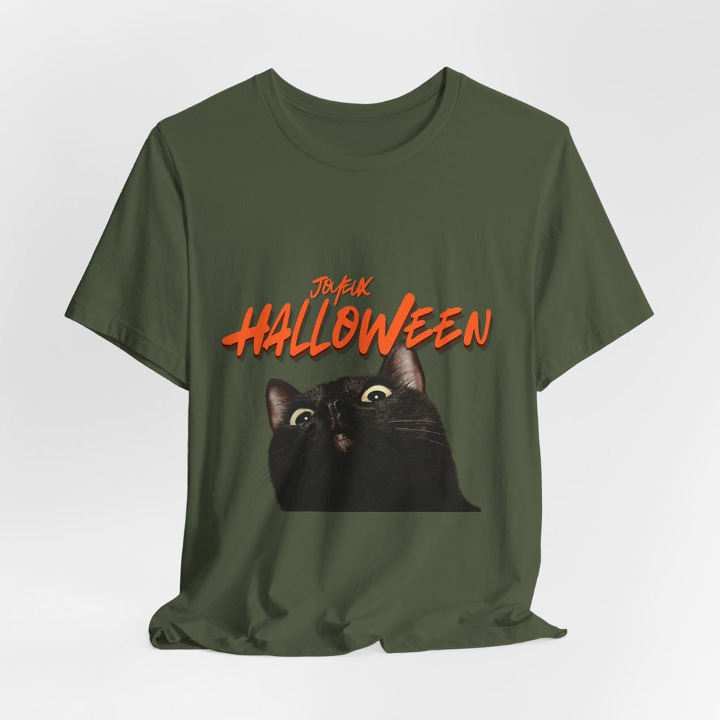 Scared Black Cat Halloween T-Shirt
