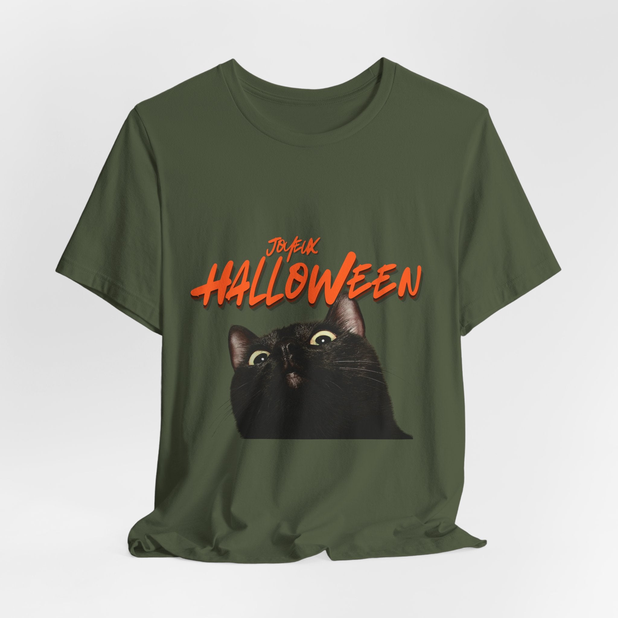 Scared Black Cat Halloween T-Shirt