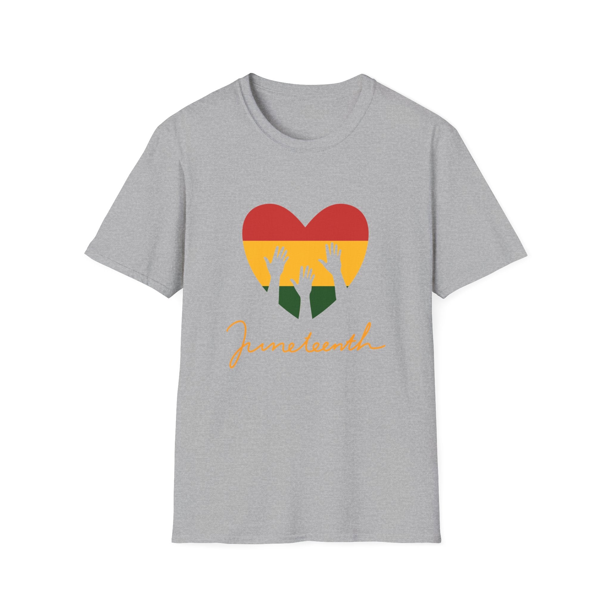 Juneteenth 1865 Heart Tee — Raised Hands Celebration T-Shirt
