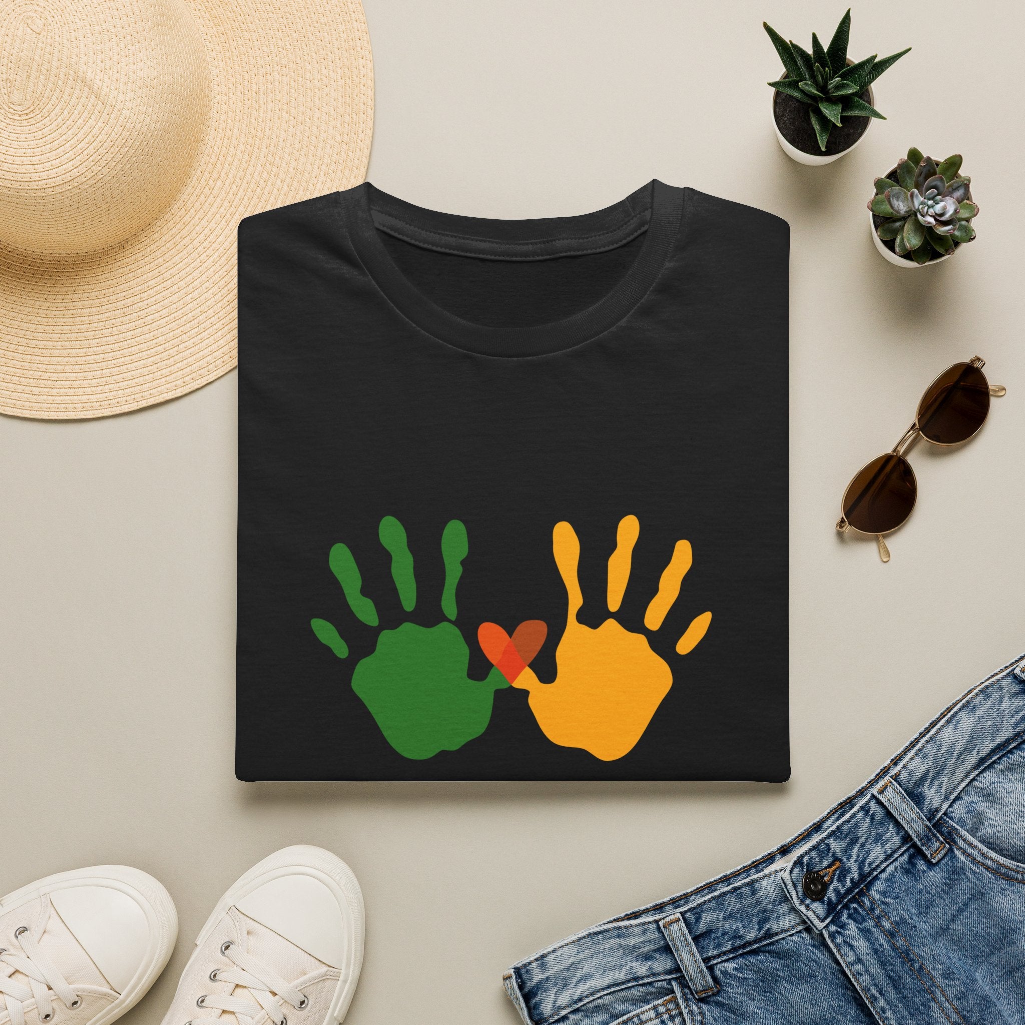 Juneteenth Poster T-Shirt — Green Orange White Modern Design