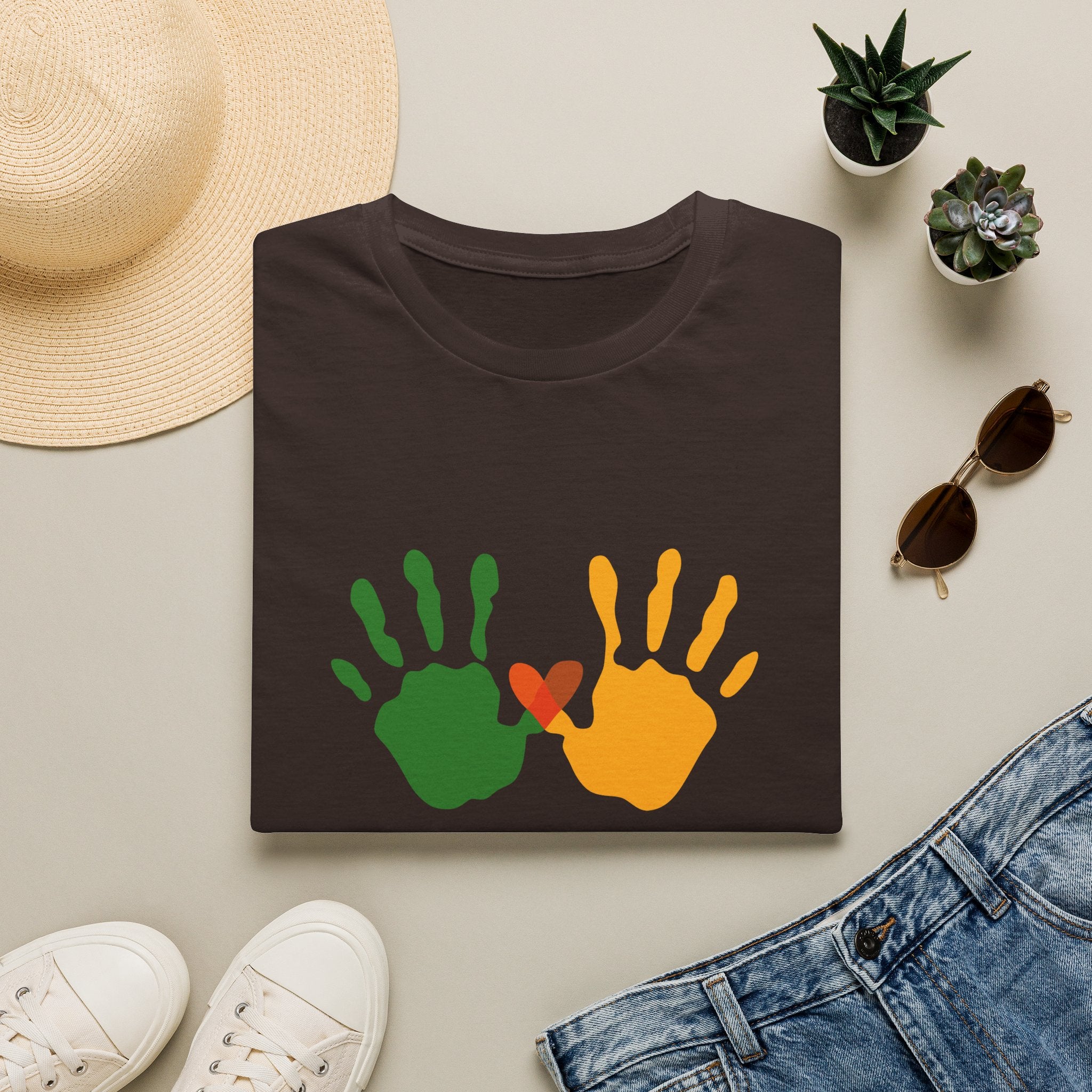 Juneteenth Poster T-Shirt — Green Orange White Modern Design
