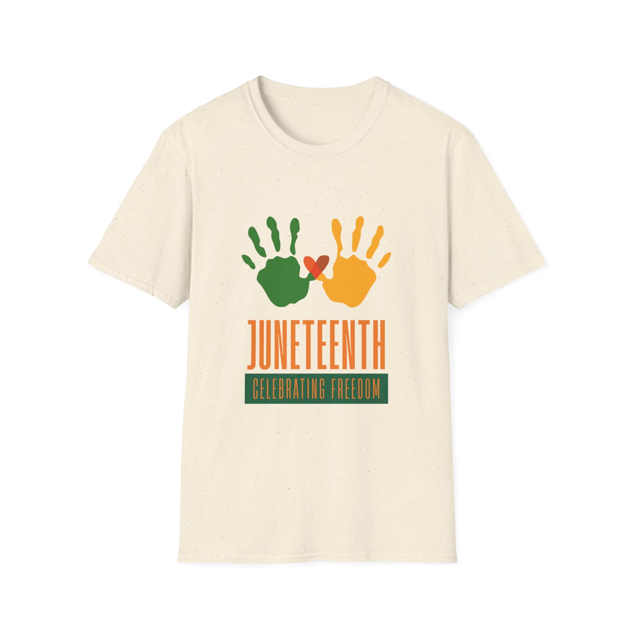 Juneteenth Poster T-Shirt — Green Orange White Modern Design