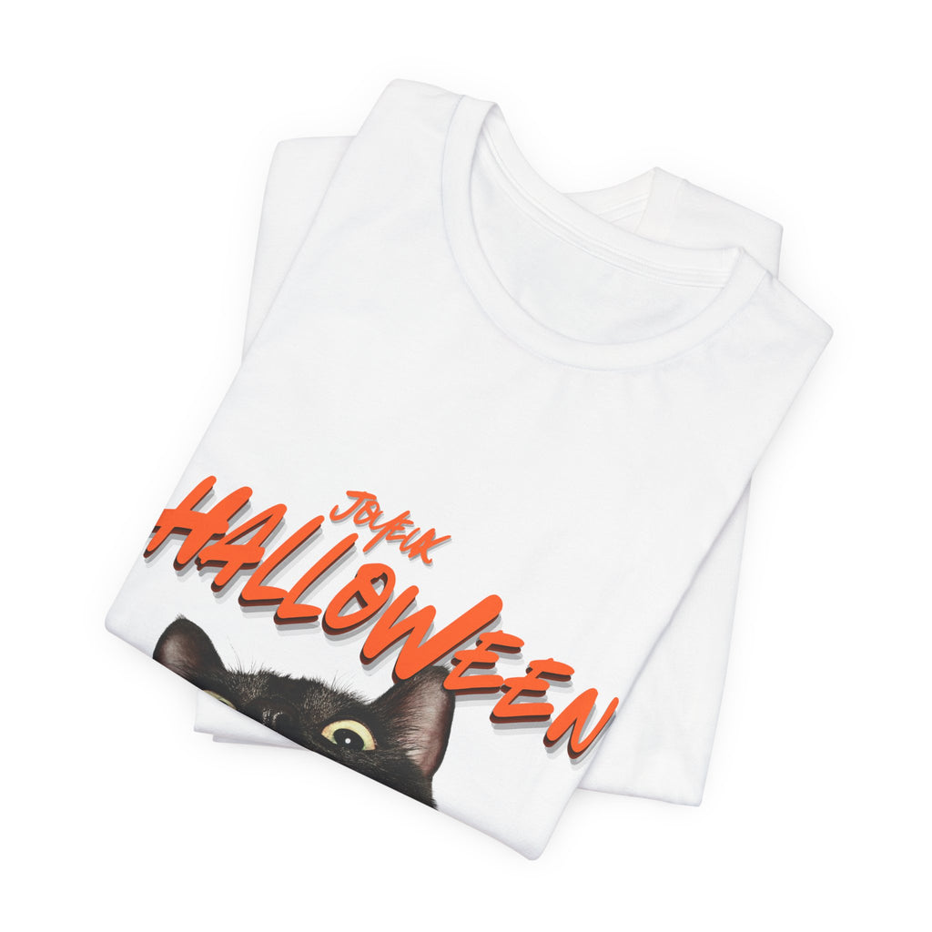 Scared Black Cat Halloween T-Shirt