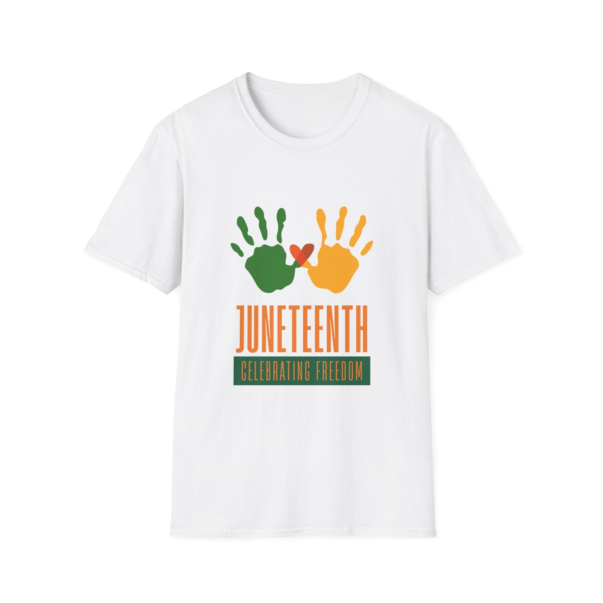 Juneteenth Poster T-Shirt — Green Orange White Modern Design