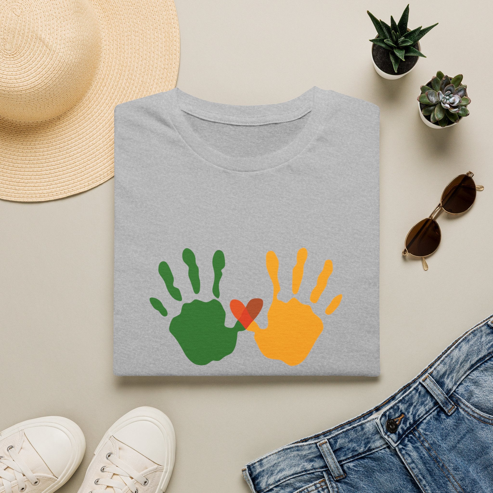 Juneteenth Poster T-Shirt — Green Orange White Modern Design