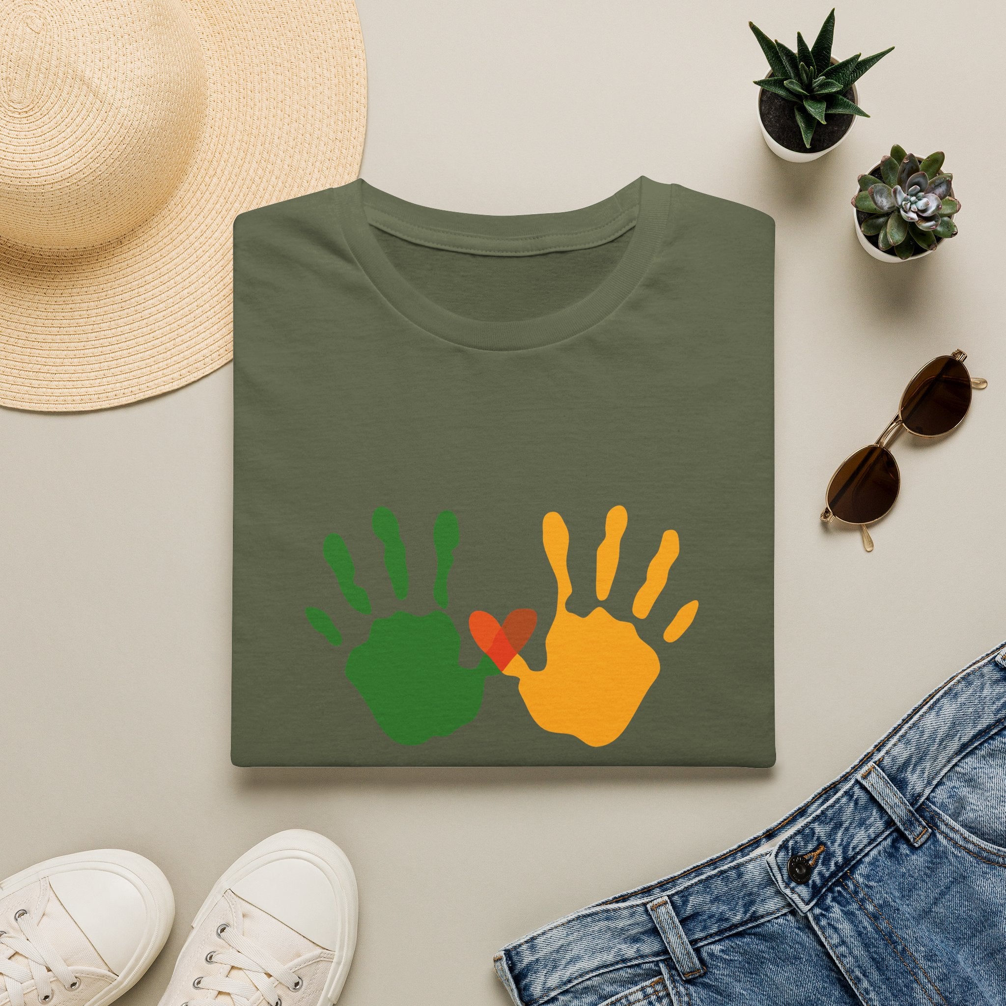 Juneteenth Poster T-Shirt — Green Orange White Modern Design