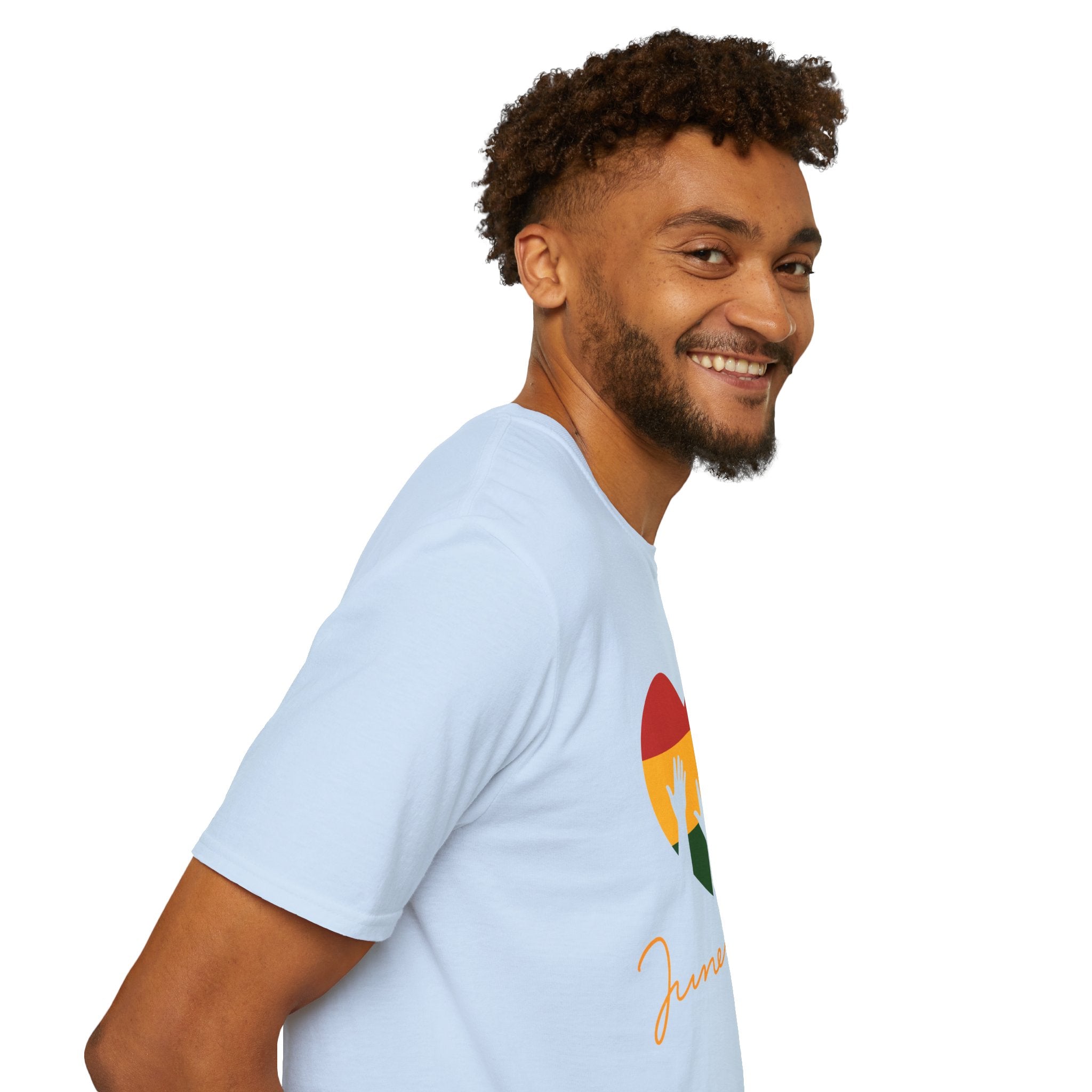 Juneteenth 1865 Heart Tee — Raised Hands Celebration T-Shirt