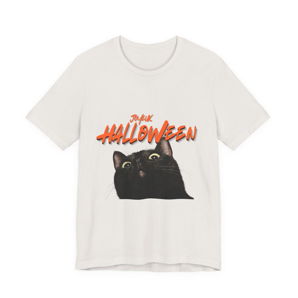 Scared Black Cat Halloween T-Shirt