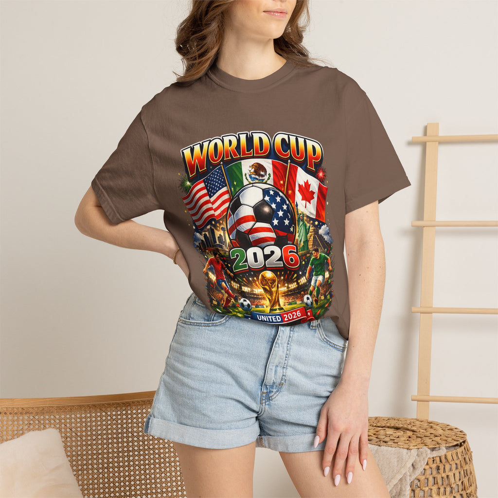 World Cup 2026 Fan T-Shirt — USA, Canada & Mexico Flags Soccer Tee