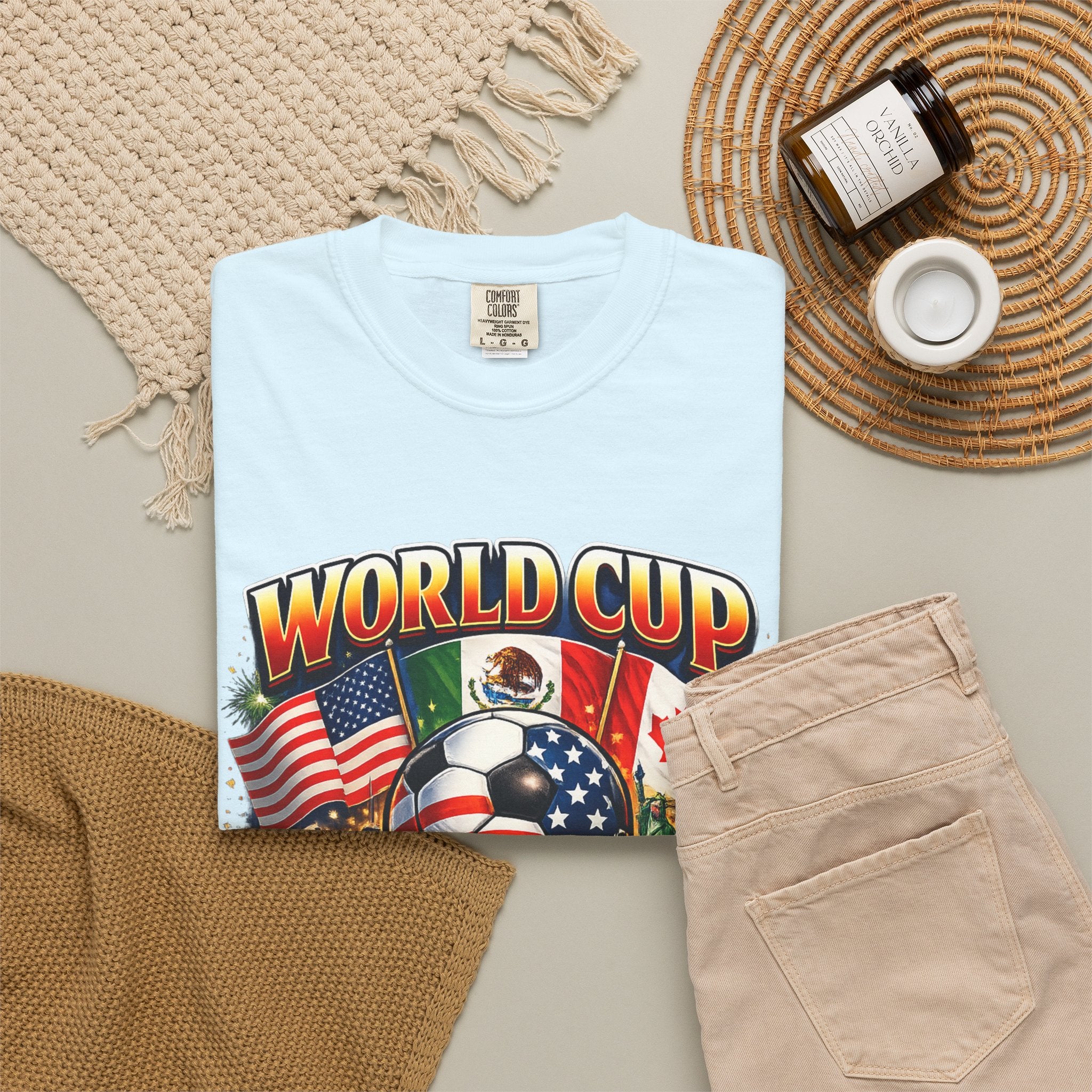 World Cup 2026 Fan T-Shirt — USA, Canada & Mexico Flags Soccer Tee